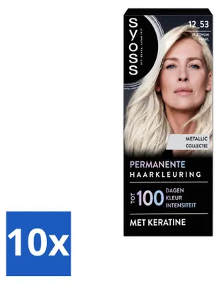 Image de 10 x Coloration SYOSS 12-53 Perle Platine - Coloration permanente pour les cheveux - Pack économique - 10 pièces