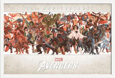 Produktbild von Avengers - Poster - by Axel Ross + Wechselrahmen, Shinsuke® Maxi MDF weiss, Acryl-Scheibe