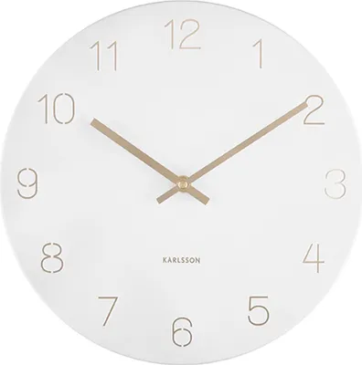 Immagine prodotto di Karlsson - Orologio da parete con numeri incisi, piccolo - Bianco