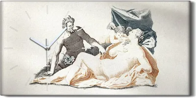 Produktbild von Dekor Leinwand Uhr Wandbilder 60x30 Malerei Antikes Griechenland Traditionelle - weiße Hände
