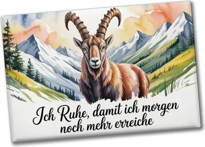 Produktbild von Alpensteinbock Zitat Souvenir Souvenir Magnet