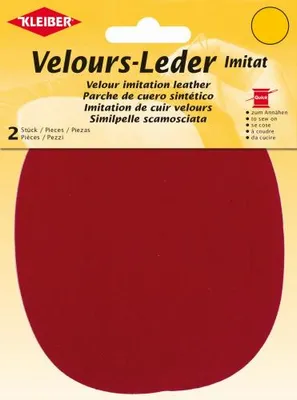 Produktbild von KLEIBER Velour-Kunstleder 100 x 130 mm rot 2 Stück