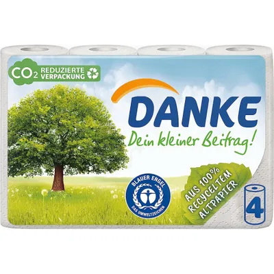 Immagine prodotto di DANKE 414301 Küchenrollen 3-lagig 4 Rollen