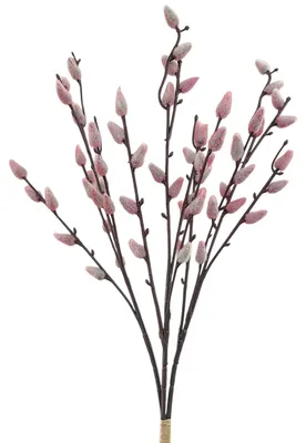 Produktbild von Künstlicher Weidenkätzchen-Bund 53cm. Palmkätzchen Osterdeko Pink-Rosa