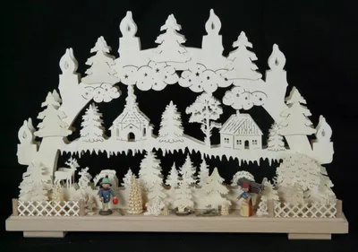 Produktbild von Schwibbogen mit Waldarbeitern und Beleuchtung BxHxT 50x33x7cm NEU