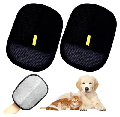 Produktbild von 2 Stück Fellmagnet Handschuhe zur Tierhaarentfernung