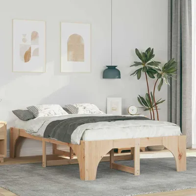 Obrázek produktu pro Maison Exclusive – rám postele hnědý 120 x 190 cm Masivní borové dřevo