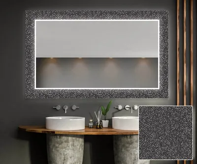 Obrázok produktu pre Moderne ozdobné zrkadlo LED 100x110 cm | Farba LED: Biela studená 7000K | LUV001