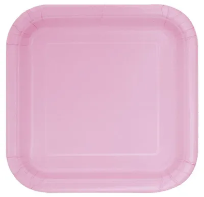 Produktbild von 14 eckige Teller rosa