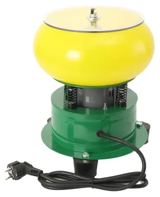 Zdjęcie produktu dla Maszyna do polerowania wibracyjne – polerka bębnowa do biżuterii i kamieni – silnik 120W – bęben i pojemnik – pojemność 6 kg – do metali, biżuterii, kamieni