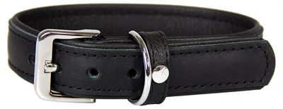 Produktbild von Das Lederband Hundehalsband Vancouver Black/Black, Länge: 60 cm / Breite: 40 mm