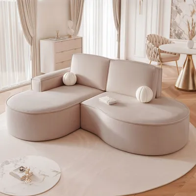Produktbild von IDOHOME-Polsterecksofa SOFIA L 210 cm Beige Linksseitige freistehende Polsterecke Wohnlandschaft Gepolstertes modernes Eckcouch Sofa Riviera 16