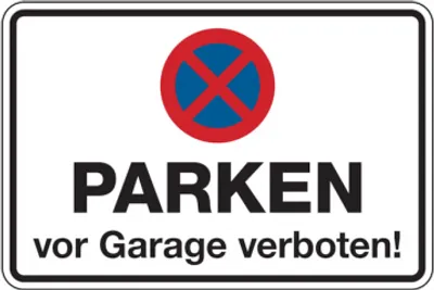 Produktbild von Dreifke® Parkverbotsschild, PARKEN vor Garage verboten!, 200 x 300 mm, Aluver...
