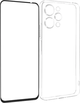 Produktbild von Avizar, Silikonhülle für Xiaomi Redmi 12 mit 9H Glas-Folie, Schutz-Set, Schwarz