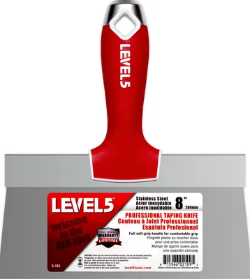 Produktbild von LEVEL5 Profi Fassadenspachtel 8"/204mm, Softgrip-Griff, Klinge Edelstahl, 5-134