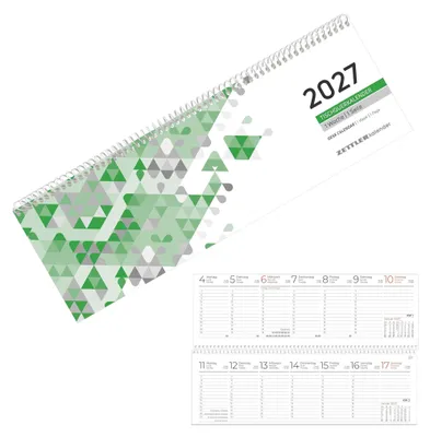 Produktbild von Tischquerkalender 1W/1S grün 2027