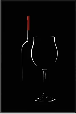 Produktbild von Wallario Wandbild Rotwein bei Nacht, Größe: 61 x 91,50 cm, Poster mit schwarzem Aluminiumrahmen