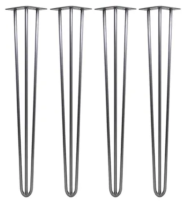 Produktbild von 4er Set Stahl Tischbeine Tischfüße Möbelfuss Hairpin Legs 2 Farben V2Aox, Farbe:Natural