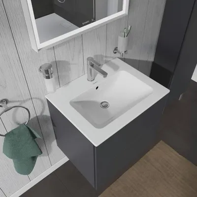 Produktbild von Duravit ME by Starck Möbelwaschtisch 63 cm mit 1 Hahnloch