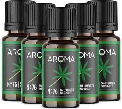 Produktbild von myAROMA Flavour Drops – Waldmeister 5x10ml, zuckerfreie und kalorienfreie Geschmacksverstärker, vegan, ohne künstliche Farbstoffe, ideal für Küche und Getränke, Nr. 76