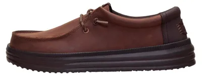 Produktbild von Hey Dude Herrenmoccasins, Modell 45847, aus genarbtem Leder, Farbe: Schokoladenbraun/Tortenbraun