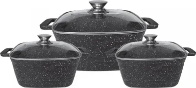 Image de 3 casseroles avec revêtement en marbre