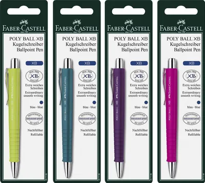 Immagine prodotto di 5x Faber-Castell 241195 Poly Ball XB biro - indelebile, assortito, in blister
