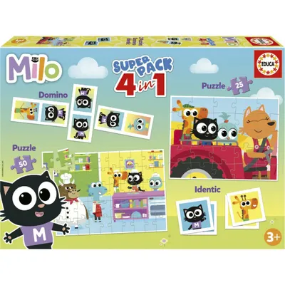 Image de Educa Borras Superpack 4 In 1 Milo Puzzle Multicolore Multicolore One Size