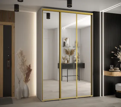 Produktbild von Kleiderschrank INDIRA 2 - 160/60 cm, Kaschmir/Gold