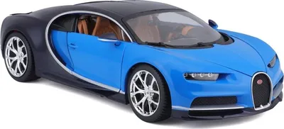 Zdjęcie produktu dla BBURAGO Bugatti Chiron, Model samochodu sportowego, Wstępnie zmontowany, 1:18, Bugatti Chiron, Męski, Czarny, Niebieski