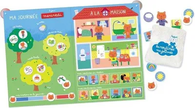 Produktbild von Famanu Magnetboard Routines – 87 Magnete – Tageskalender für Kinder ab 3 Jahren