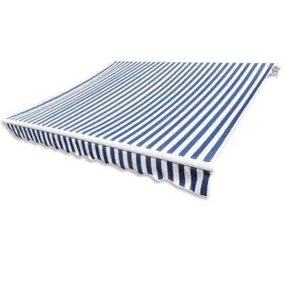 Produktbild von vidaXL Markisenbespannung Canvas Blau & Weiß 3,5x2,5 m