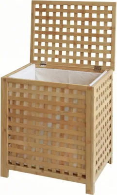 Produktbild von CLP Wäschebox Ronthy für Schmutzwäsche mit Bambusrahmen Wäschesack 70L waschbar - Farbe: natur