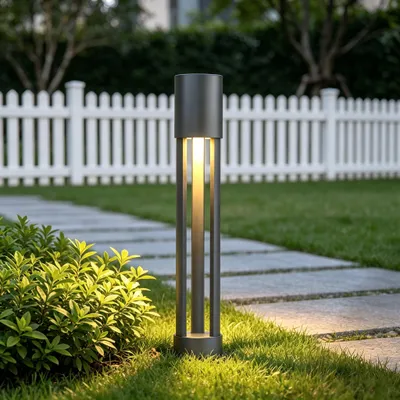 Produktbild von Mai & Mai Wegeleuchten Außen LED 10W, Pollerleuchte ⌀120xH700mm IP65, 3000K Aussenleuchte Standleuchte für Garten, Sandgrau dunkel NeoForge