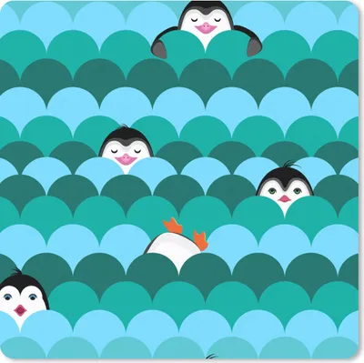 Produktbild von MuchoWow® Mauspad Mousepad Kreis - Pinguin - Entwurf 20x20 cm - Mousepads - Maus Mat - Pad - Mausunterlage - Desk Mat - Bureauartikeln