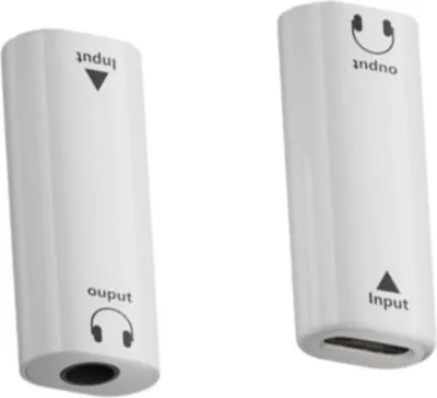 Produktbild von INF 3,5mm Buchse auf USB C Buchse Adapter 2er Set mit DAC 16bit 48KHz ABS kompakt für Reisen Weiß