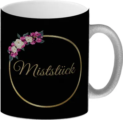 Produktbild von Miststück Glitzer-Kaffeebecher Besonders geeignet zum Wichteln, als