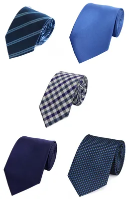 Produktbild von Fabio Farini - 5 Stück Schlips in verschiedenen Breiten Blau - True Navy