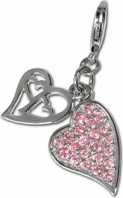 Produktbild von SilberDream Charm Schmuck Anhänger Herz rosa Zirkonia 925 Echt Silber FC4107