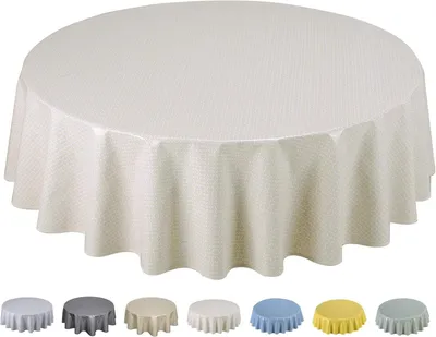 Produktbild von Runde Wachstuch Tischdecke, abwaschbar, pflegeleicht, 160 cm, Beige