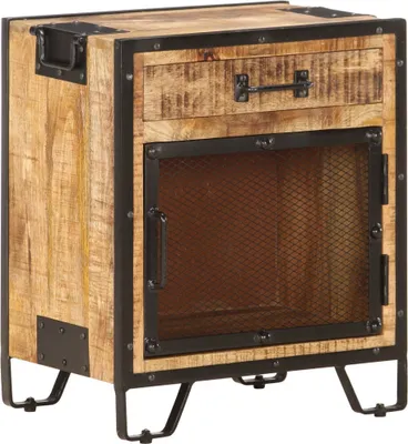 Produktbild von The Living Store Nachttisch 43×30×51 cm Raues Mango-Massivholz