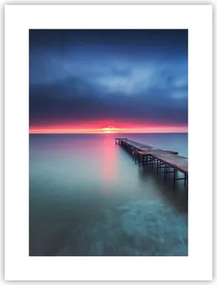 Produktbild von Poster - Poster ohne Rahmen - Brücke Meer Landschaft - 30x40 cm - Wand Bild - Wanddeko - Wandbilder - Kunstposter - Wandposter - Bilder - Kunstdruck - Wanddekoration - Wandbild - P2XPA30x40-4955
