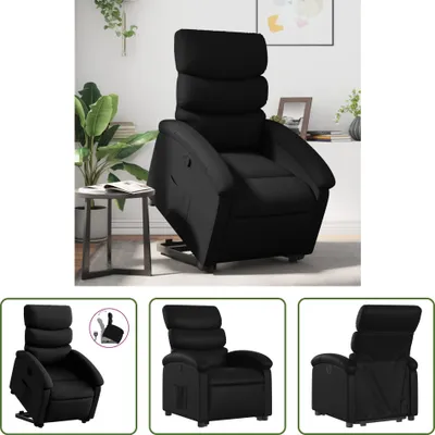 Produktbild von The Living Store Relaxsessel mit Aufstehhilfe Schwarz Kunstleder