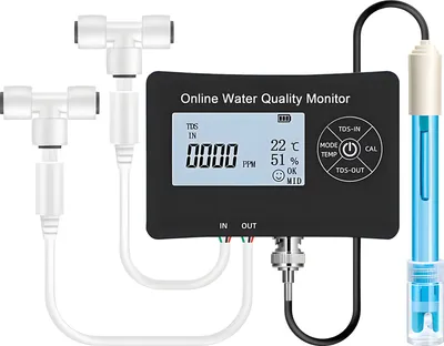 Zdjęcie produktu dla miernik pH wody 5 w 1, kalibracja jednym kliknięciem, cyfrowy tester jakości wody, miernik EC/TDS/PH/temperatury/wilgotności z 1 czujnikiem pH i 2 czujnikami TDS do przechowywania wody pitnej, basenu, akwarium