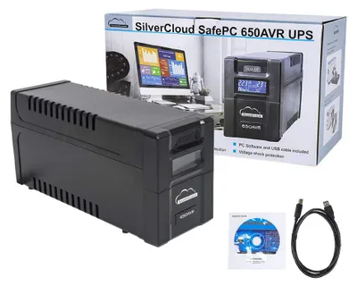 Produktbild von UPS SilverCloud SafePC 650AVR Power 360W LCD-Bildschirm PC-Überwachungssoftware