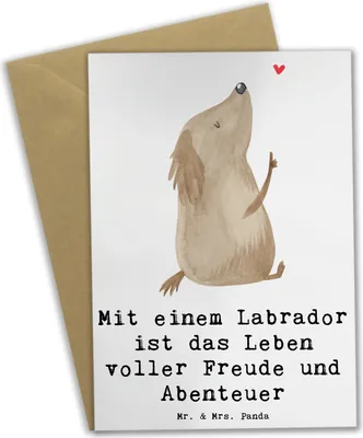 Produktbild von Mr. & Mrs. Panda Grußkarte Labradorleben - Weiß - Geschenk, Hund, treue Begleiter, weihnachtskarten, osterkarten, Familienhund, liebevoller, Hunde, große Momente