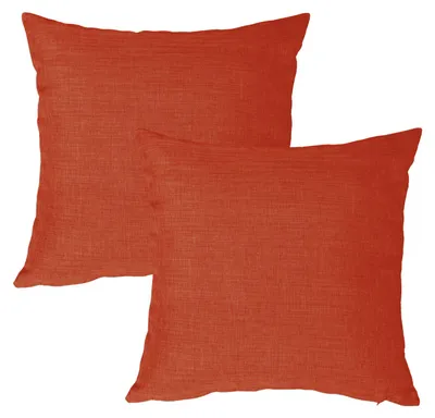 Produktbild von Kissenbezug 2er Set terracotta 40x40 cm Struktur Leinenoptik Kissenhülle Deko Kissen