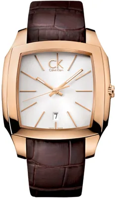 Produktbild von Calvin Klein Armbanduhr Edelstahl Lederband Rosegold Silber K2K21620