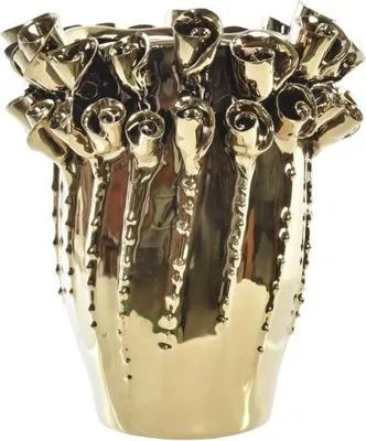 Obrázek produktu pro Váza DKD Home Decor Porcelain Gold Modern (18 x 18 x 23 cm) (18 x 18 x 21 cm)