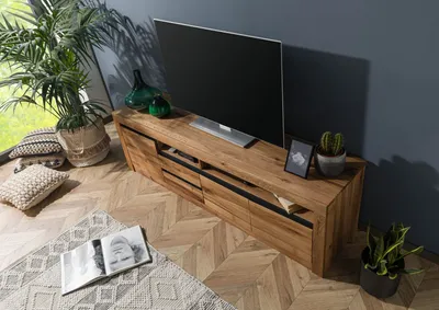 Produktbild von MASSIVMOEBEL24 TV-Board Wild-/ Zerreiche 185x45x55 Eiche natur geölt MONTREUX  #130